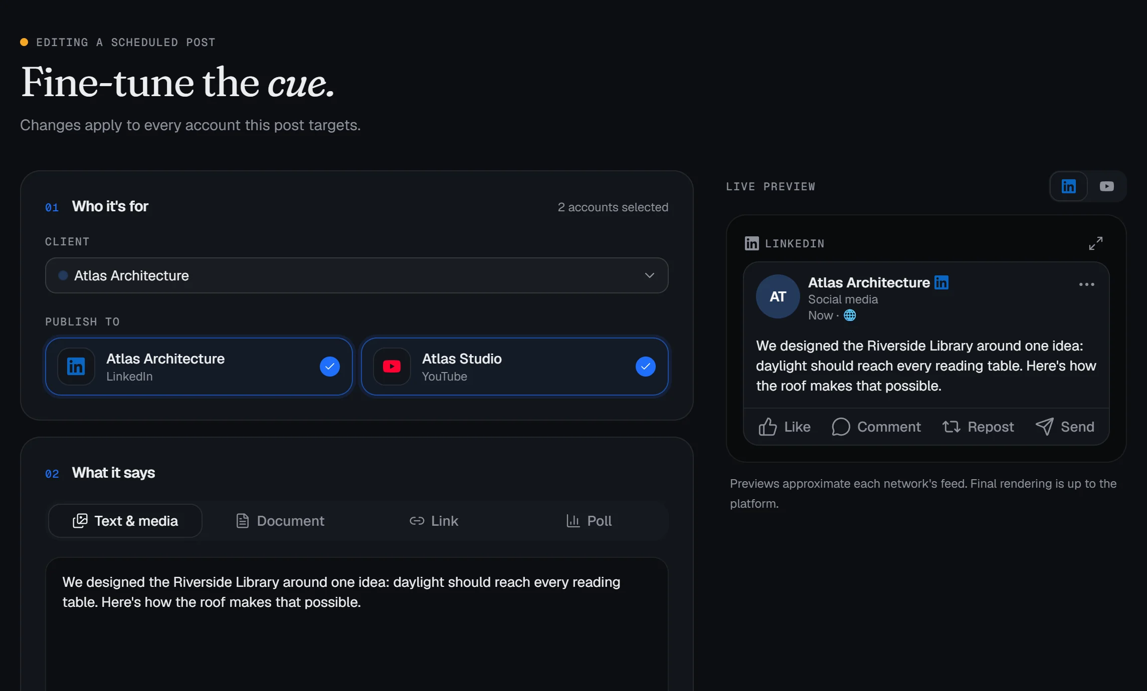 The Cue composer