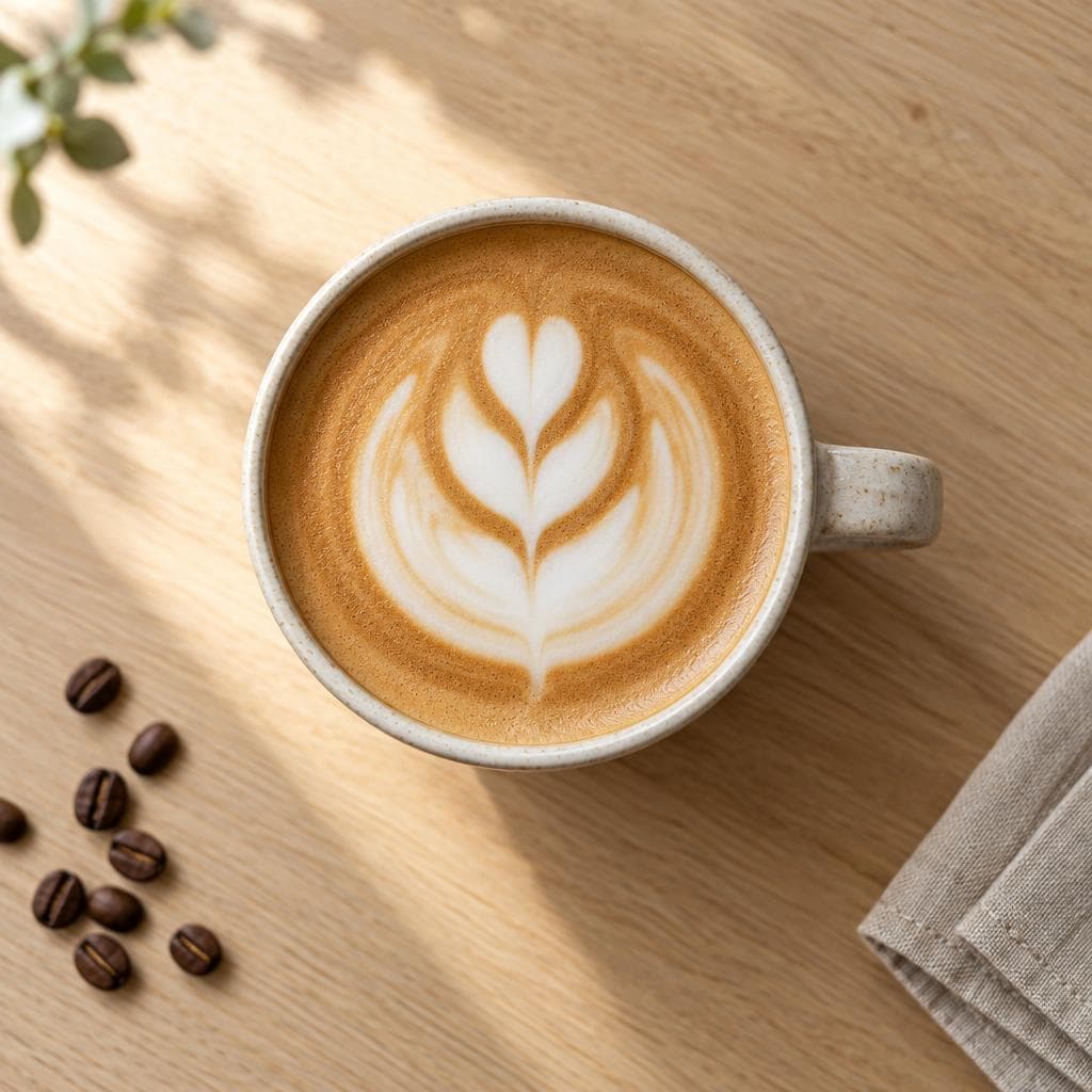 A flat white with tulip latte art